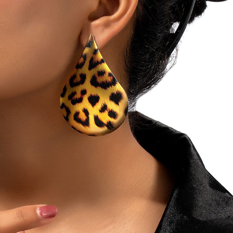 Wild Elegance: Leopard Print Teardrop Earrings