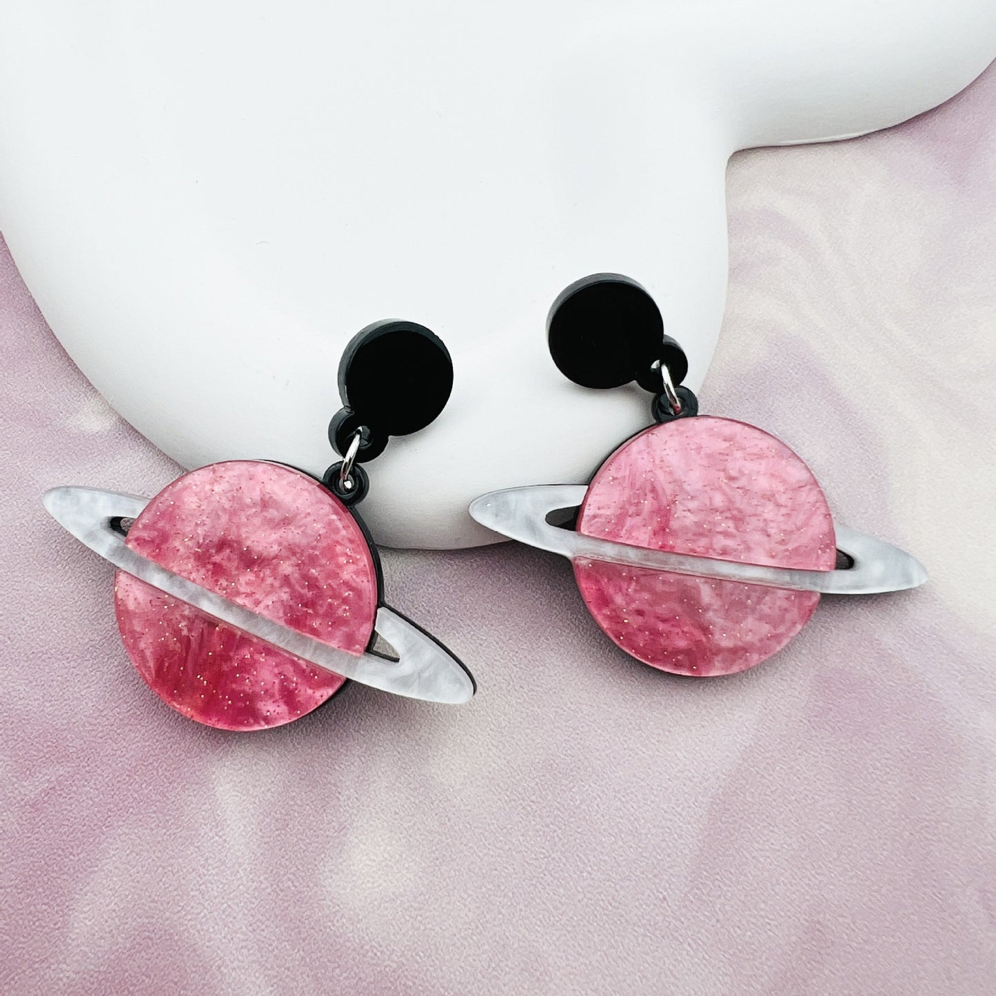 Pink Heart Galaxy Ear Cuffs for a Party Night Out