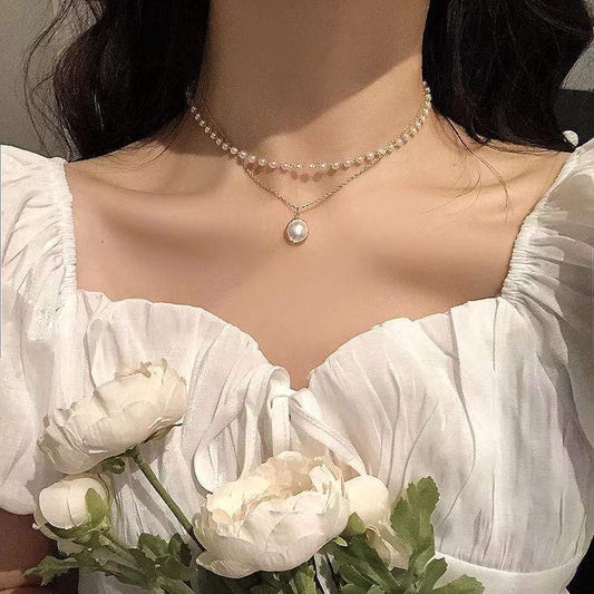 Elegant Double Strand Pearl Choker