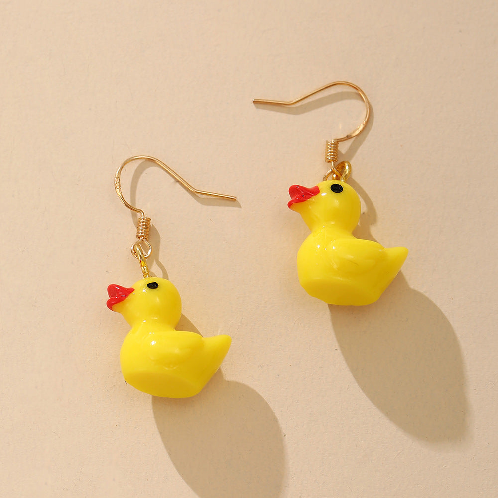 Cute Cartoon Duck Stud Earrings