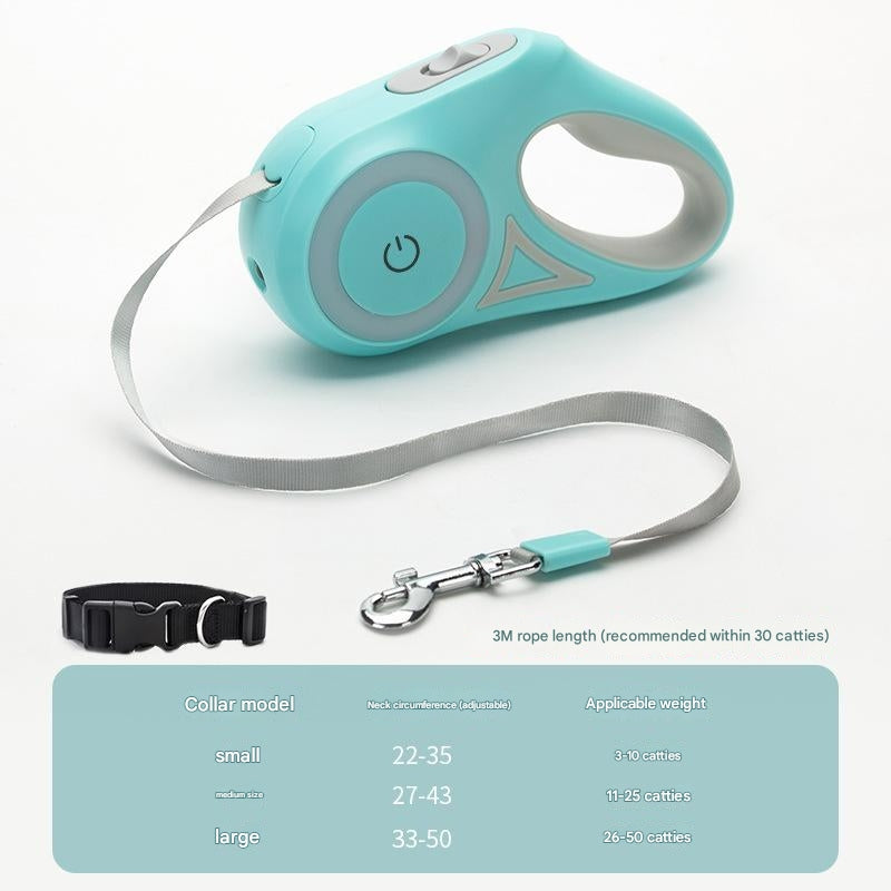 Automatic Retractable Dog Leash with LED Light for Small Dogs